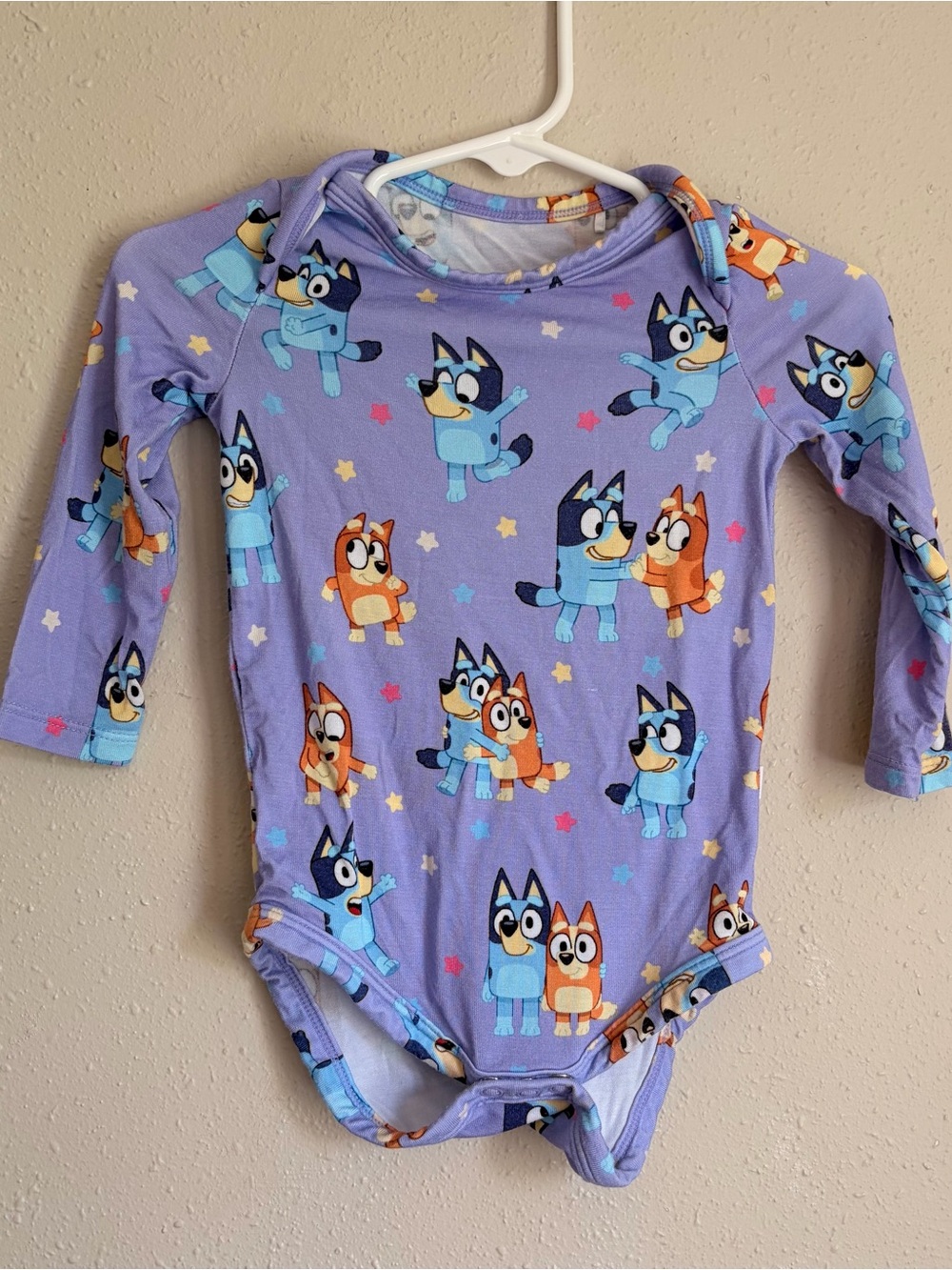 Little Sleepies Purple Bluey & Bingo Print Long-Sleeve Bodysuit